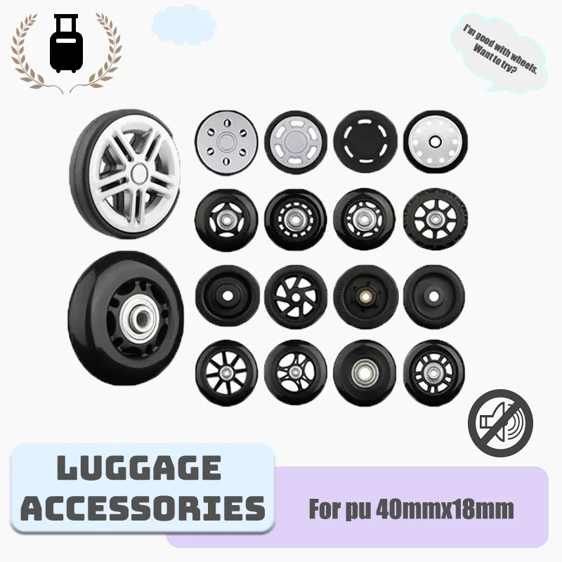 

For 40mmx18mm Easy-Install 360° Silent Swivel Wheels - Universal Trolley Suitcase Replacements