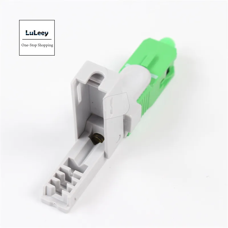 SC APC quick connector, cold connector, optical fiber connector, embedded single mode optical cable, Green T3, 200PCs