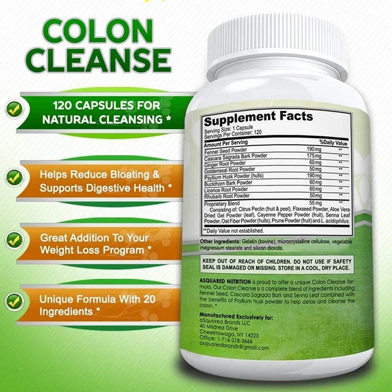 Pure Colon Detox & Cleanse - Maximum Strength, Natural Colon Detox Cleanser, Digestive Health, Bowel Movements for Men & Women