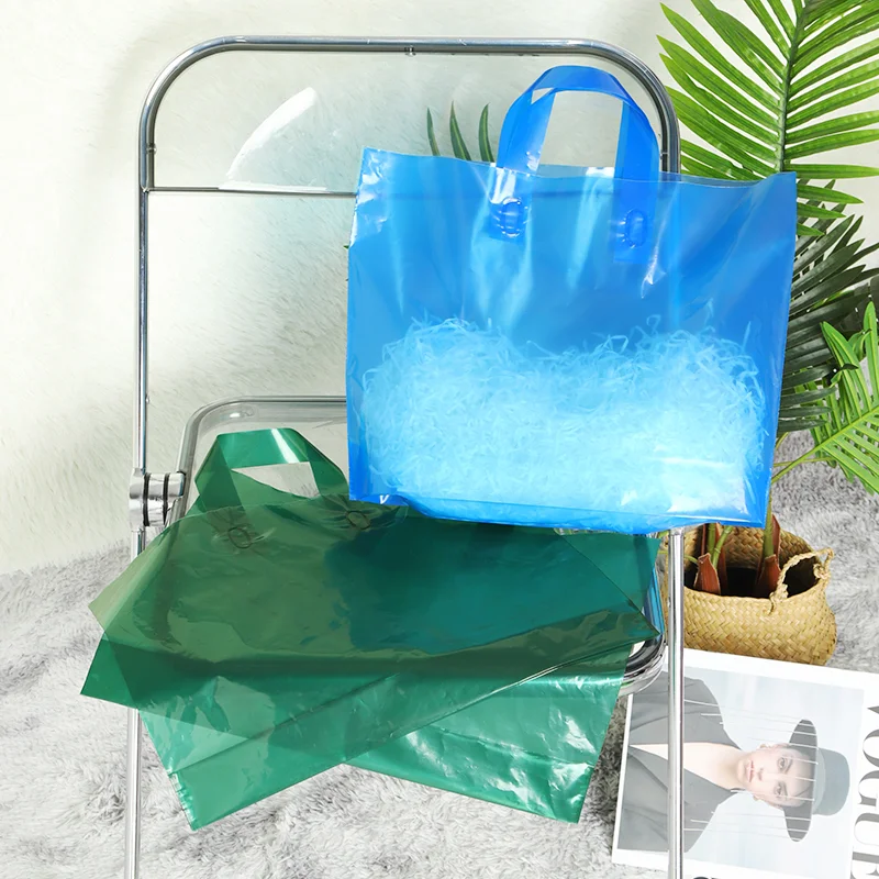 50-piece minimum clothing tote bag, high-end gift bag, transparent plastic bag, personalized shopping bag with printed logo