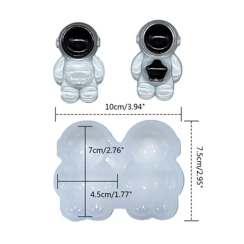 A52E 3D Planet Astronaut Ornament Form Harz Epoxy Silikon Schlüsselbund Brosche Form – Detail 6