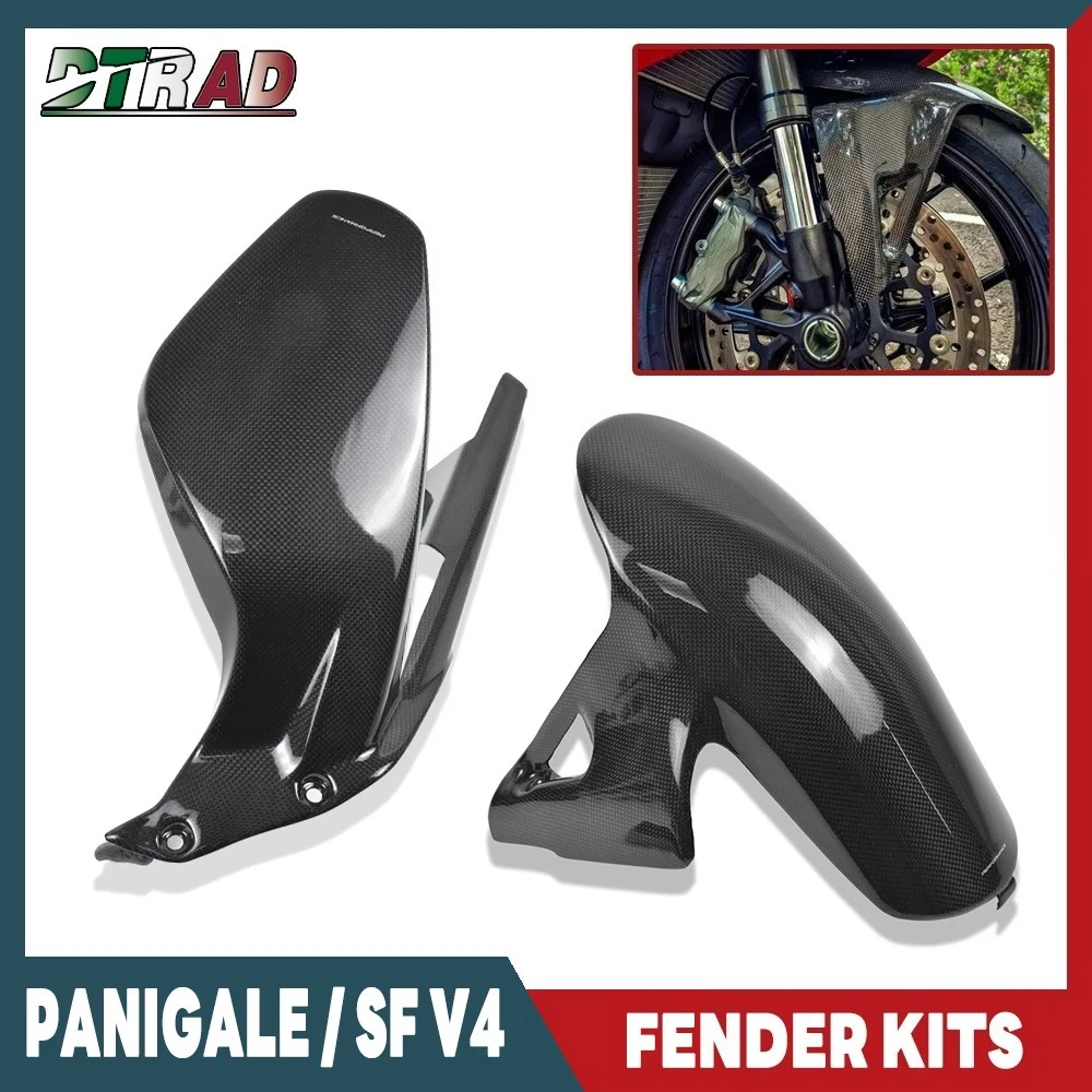 

For DUCATI Panigale V4 S R Streetfighter V4S 2018-2024 Carbon Fiber Front Rear Fender Mudguards Splash Guards Wheel Protections