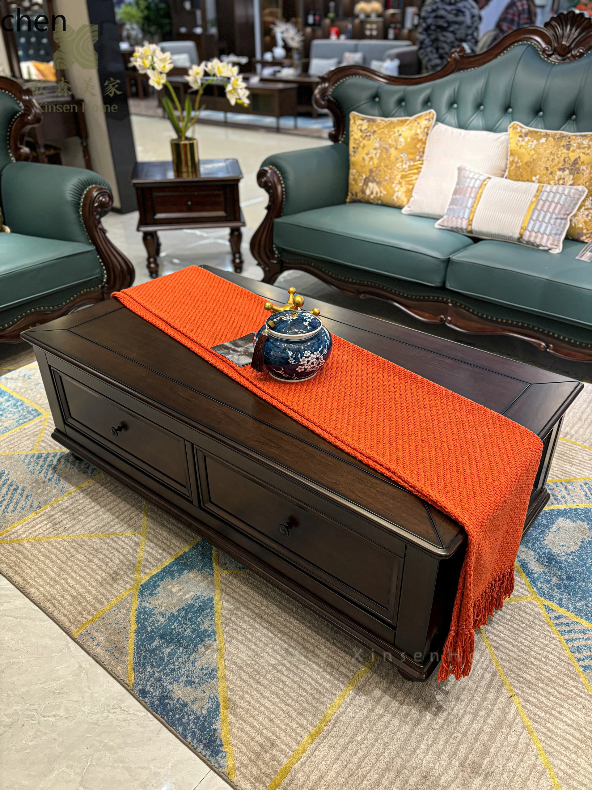 Журнальный столик ZML из цельного дерева и набор шкафов для телевизора для гостиной, высококачественный винтажный журнальный столик для хранения вещей