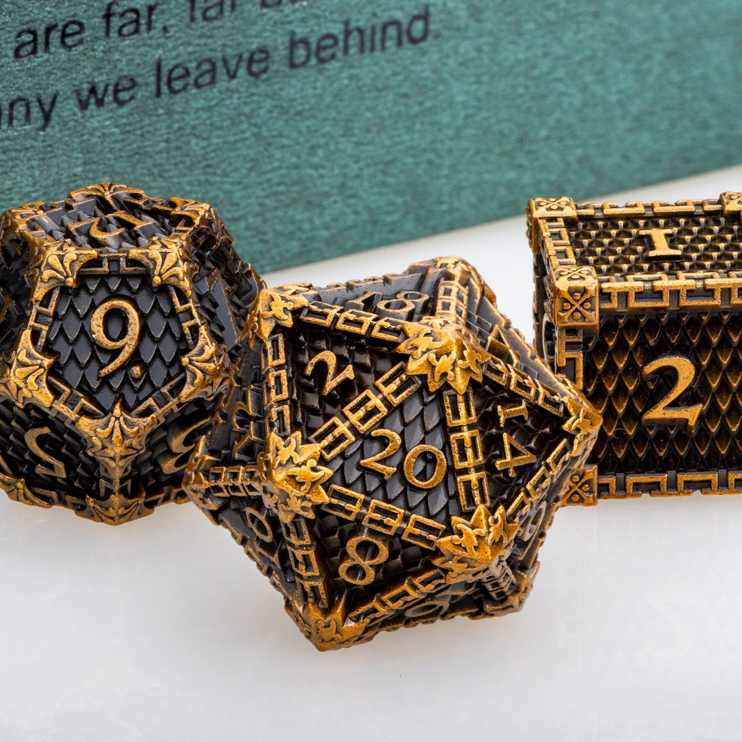 Dnd Blood Dripping D20 Dragon Scale RPG D6 Metal Polyhedral D and D Dungeon and Dragon Pathfinder Role Playing Game D+D Dice Set