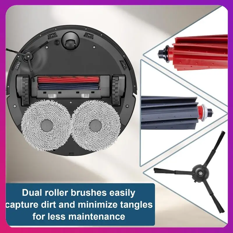 ABKL-Accessories Kit For Roborock Qrevo Master/Qrevo Slim Robot Vacuum Cleaner, Main Roller Brush,Side Brushe,Filter,Dust Bag