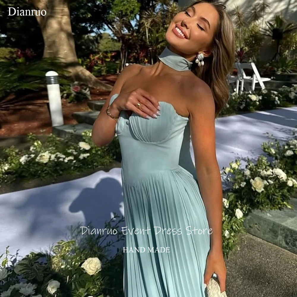 

Dianruo Sweetheart Sexy Evening Dresses Pleated Hem A Line Vestidos De Festa Modern Lace Up Back Prom Gowns 2026 Customized