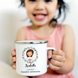 Tazza personalizzata per bambini cioccolata calda tazza con nome personalizzato tazze da caffè manico tazze bomboniere bambino prima comunione regalo per feste