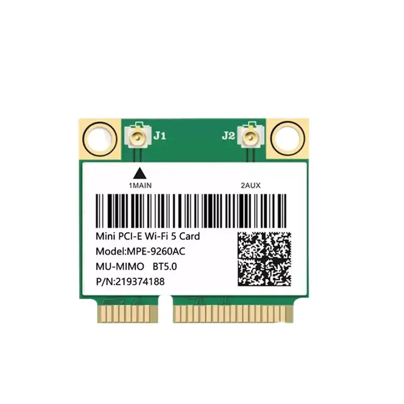 

Беспроводной сетевой адаптер AU61-MINI Pcie 9260AC, Wi-Fi карта 2033M, двухдиапазонная 2.4G/5G, гигабитный Bluetooth 5.0, Mini PCIe