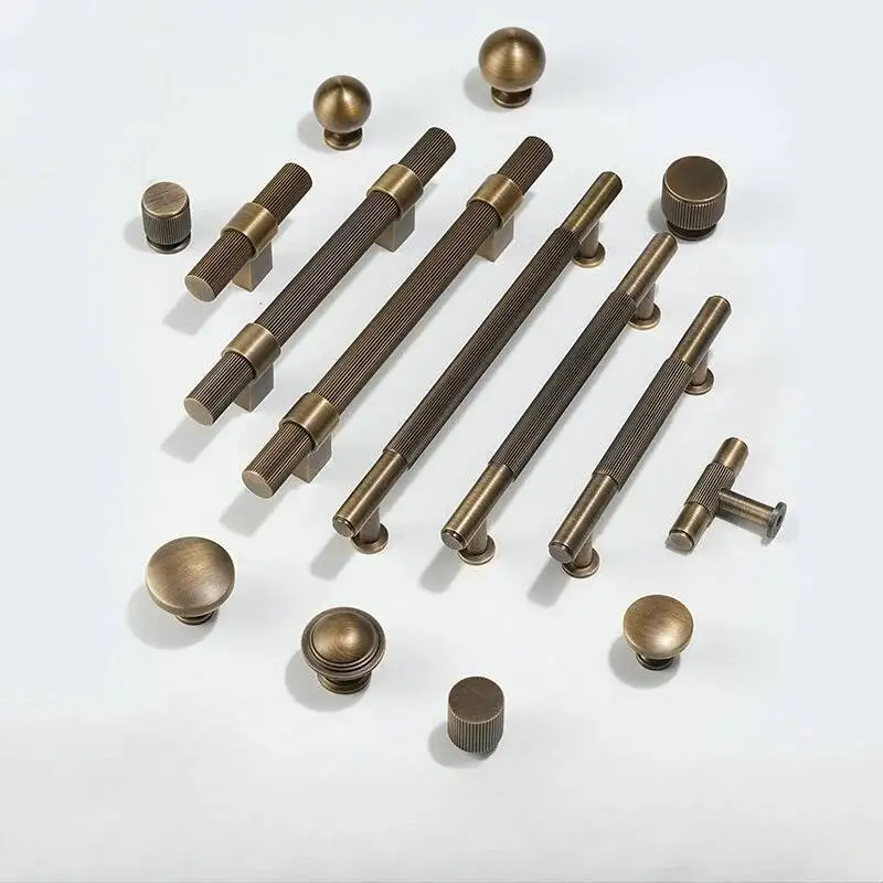

Nordic Vintage Brass Furniture Bronze For Wardrobe And Drawer High Grade Kitchen Cabinet Handles Shoe Cabinets