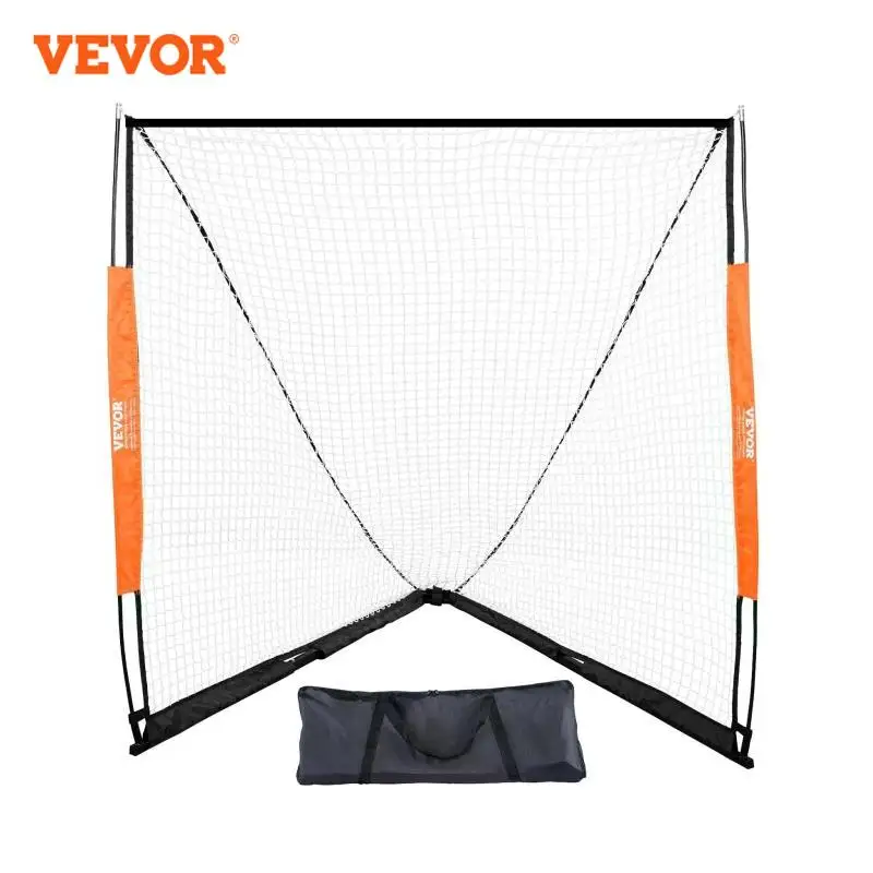 VEVOR 6' x 6' Lacrosse Goal Lacrosse NetPortableLacrosse Goal with Carry Bag Fiberglass Rod Backyard Lacrosse Training Equipment