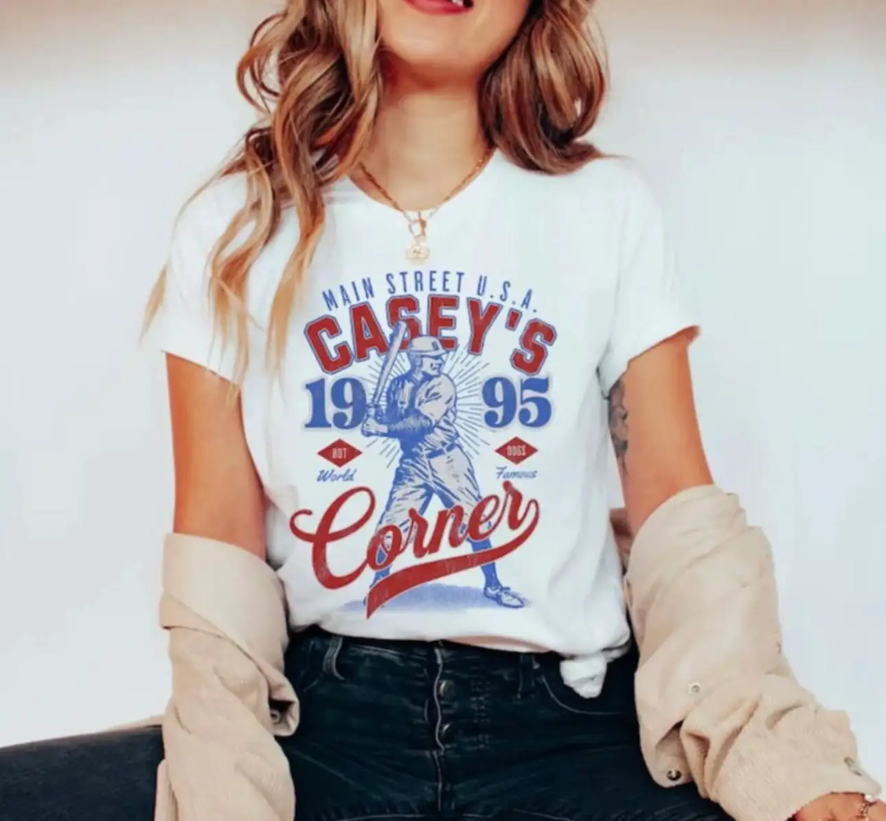 Casey'S Corner Distressed Bella Canvas Jersey T Shirt