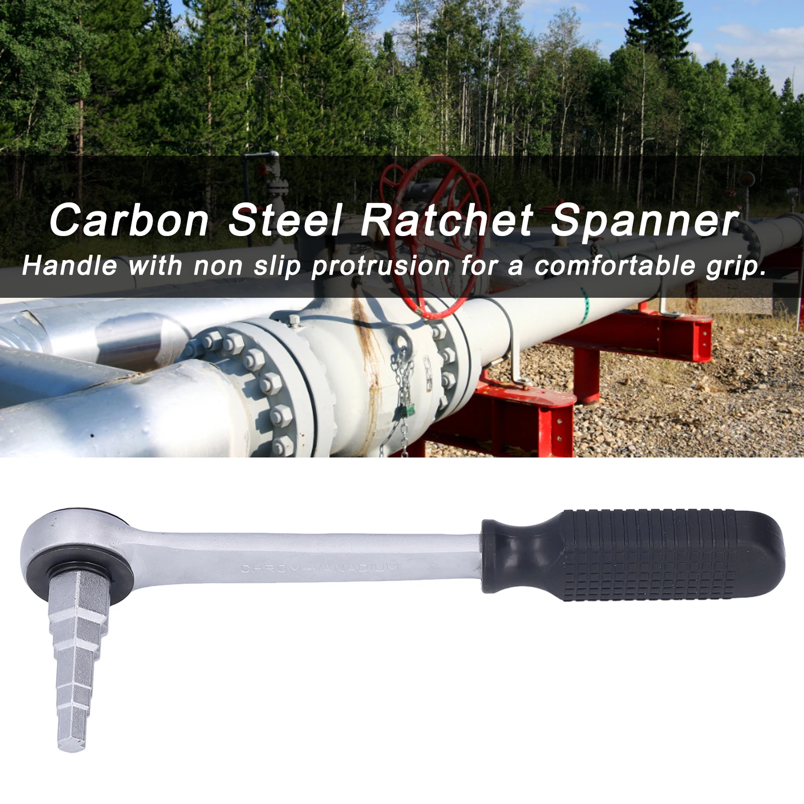 

Durable Radiator Spanner Multiused Home Supplies Nipples Radiator Carbon Steel Ratchet Spanner with Ratchet Handle Wrench Hand