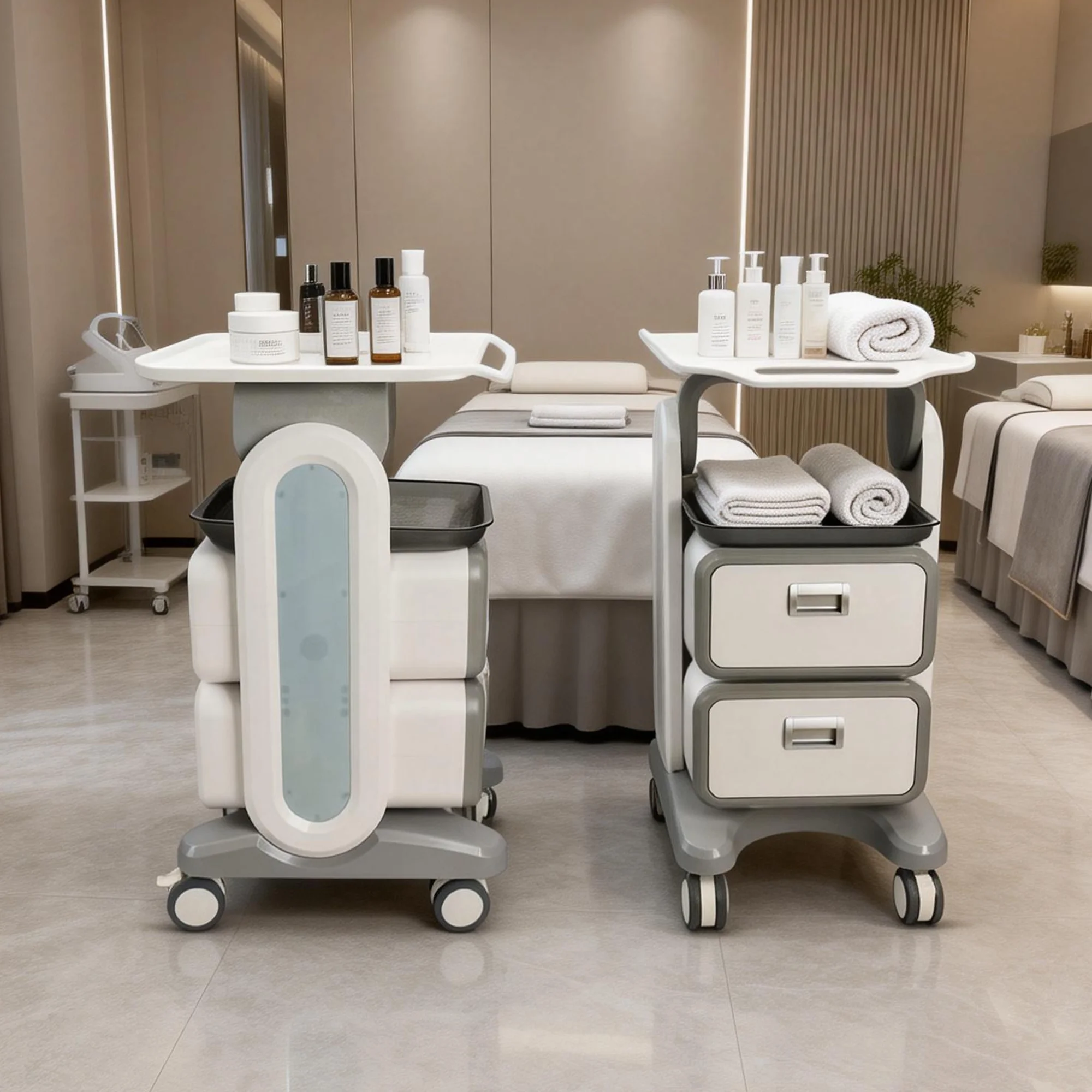 Professional Reliable Factory-made Portable with Beauty Salon Trolley Esthetician Trolley with Drawers Cosmetic Trolley
