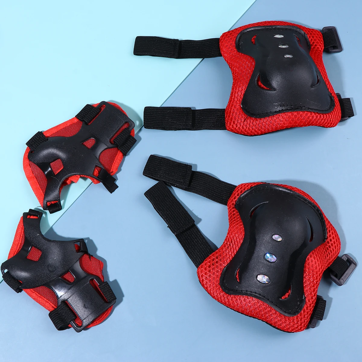 

6Pcs KneePadsElbowPadsWristGuards SkateboardProtectiveGearSet KidsAdults Black SportsCycling Outdoor ProtectiveEquipment