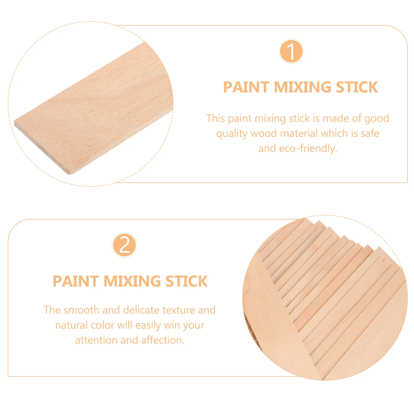 

20pcs Stick Mixing Wood Stir Stick Tools Wood Wand Eco Food Paint Wand Grade Sticks Home Hotel Crafts Sewing Supplies