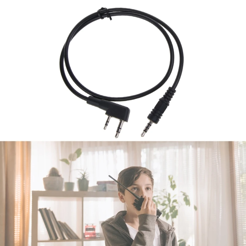 K-Type Headset Connector Plug to 3.5mm Speaker Cable Cord for TK-240 Radio