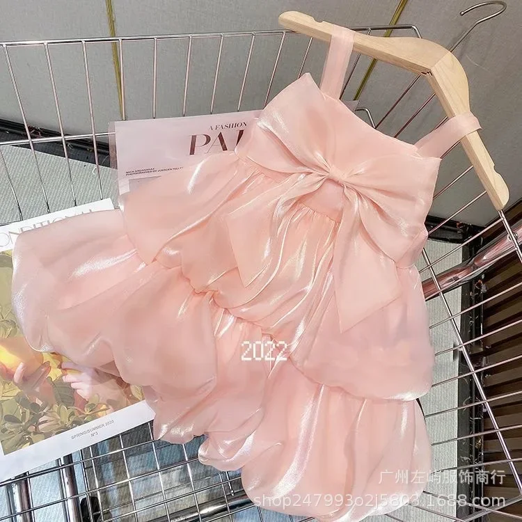 

Girls' Suspended Dress Summer New Style Sleeveless Skirt Baby Mesh Skirt Children's Foreign Trade Children's Clothing Wholesale