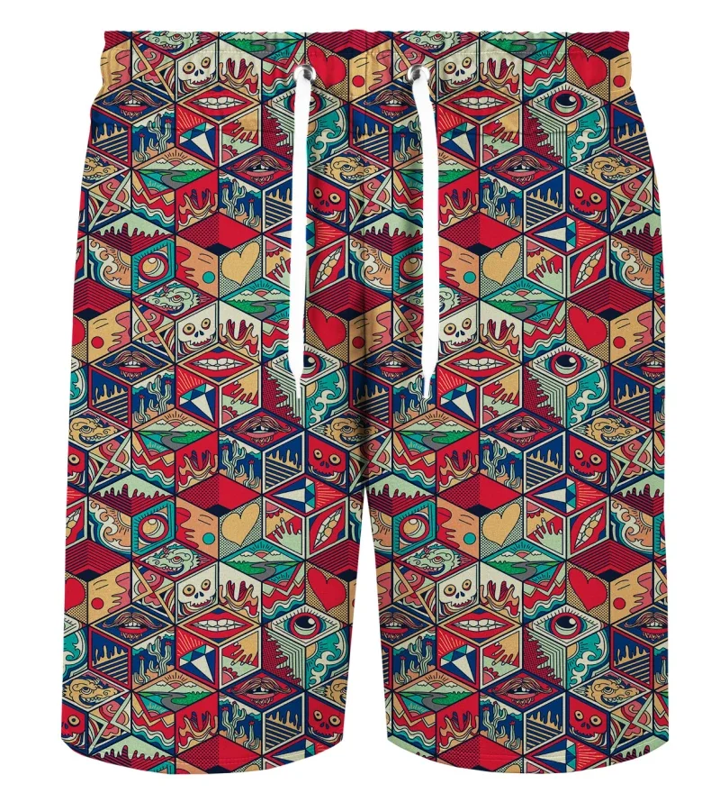 Hawaiian vacation beach shorts men\'s casual shorts 3D printed retro tree printed shorts long pants swimsuits and swimming trunks