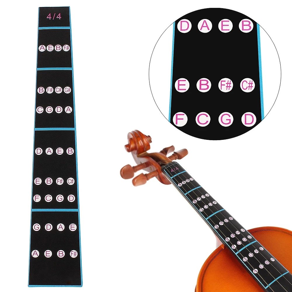 4/4 Violin Fingerboard Sticker Fretboard Indicator Note Label Fingering Chart Violin Parts Tools for Beginners Practice