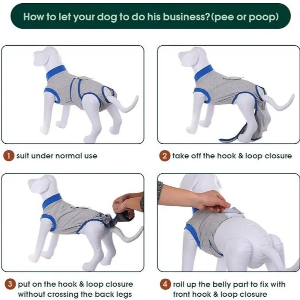 

Adjustable Dog Sterilization Clothes Soft Breathable Pet Anti-Licking Suit Comfortable Universal Postoperative Bodysuit