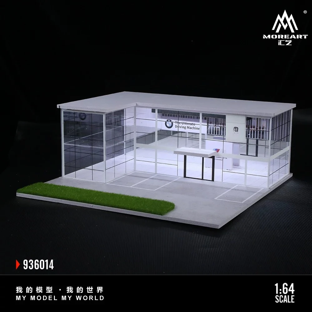 

Double-layer 4S Dealership Showroom Scene Model 1:64 Collectible Alloy Car Model Figurine with Lights