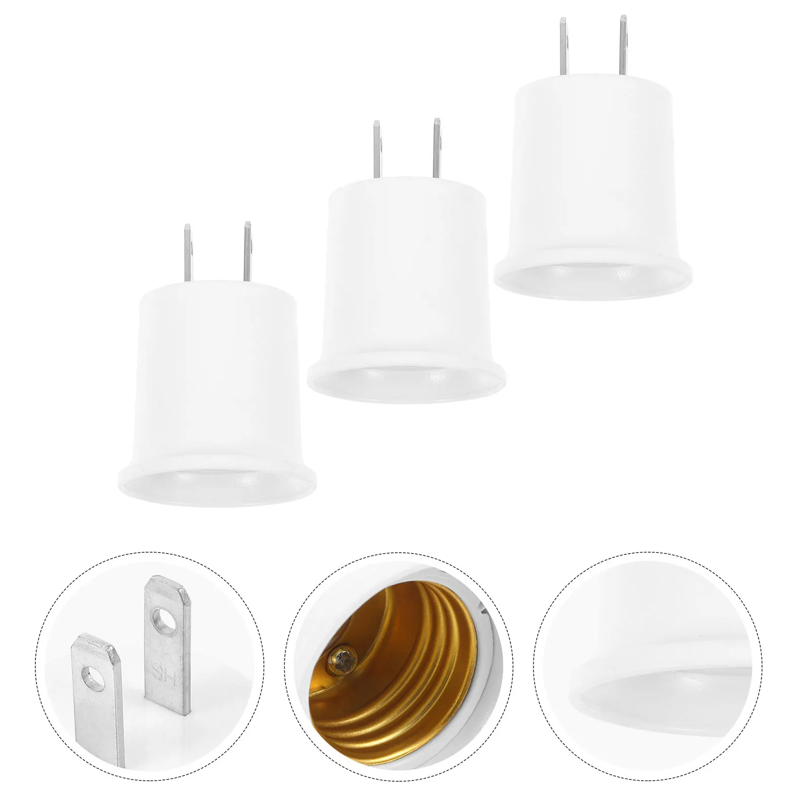 

3pcs E27 Lamp Holder Adapter Light Socket to Plug Converter for Wall Pathway Night Light E27 Plastic Socket Outlet