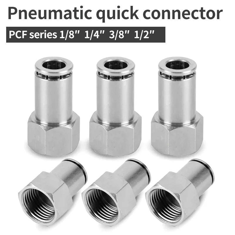 

PCF Pneumatic Quick Coupling 304 Stainless Steel 1/8 "1/4" 3/8 "1/2" BSP Internal Thread Air Hose 4 6 8 10 12mm