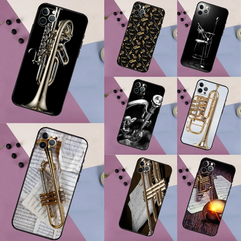 Piccolo Trumpet Brass Instruments Case For iPhone 16 15 14 13 12 11 Pro Max 14 16 15 Plus 13 Mini X XR XS Bumper Cover