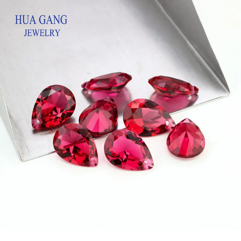 

Стеклянные бусины с отверстием, грушевидной формы, различных цветов, машинной огранки, синтетические драгоценные камни для ювелирных изделий