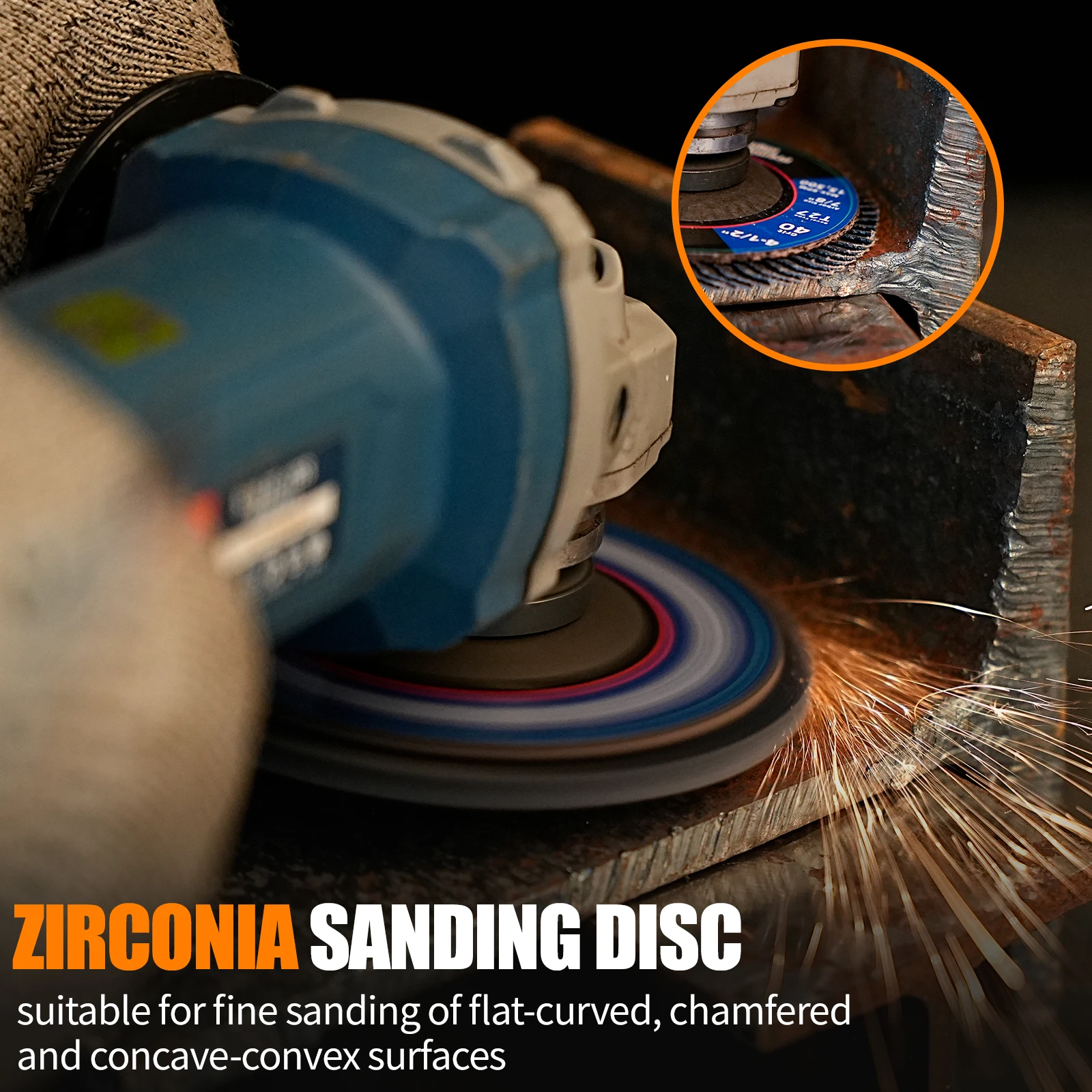 1-10pcs Flap Discs 4.5 Inch  Angle Grinder Sanding Discs 40/60/80/120 Grit For  Metal Plastic Wood Removal Abrasive Polishing