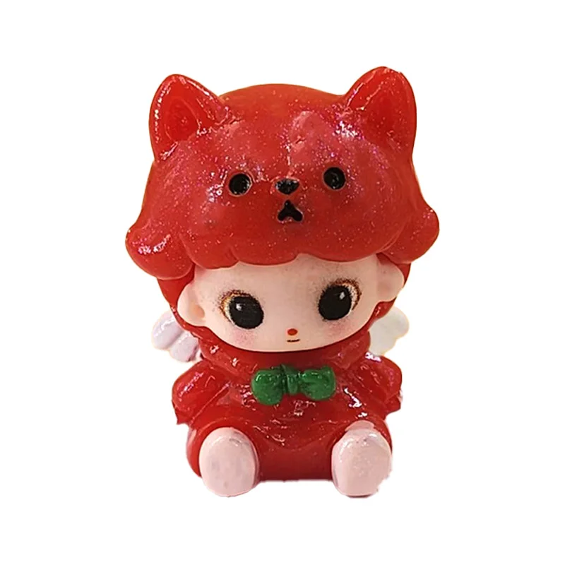 Filhote de cachorro anjo boneca mini figura dos desenhos animados resina mini figura ornamento carro desktop decoração bonito