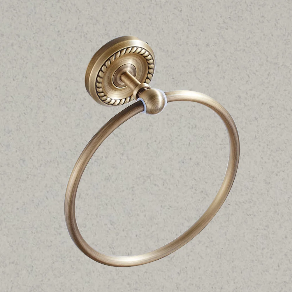 

Brass Round Towel Ring Brushed Bathroom Towel Rack Durable Home Hotel School Decoration Fit Any Style F6711