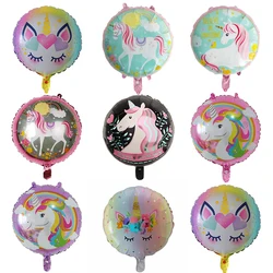 10pcs 18Inch Cartoon Rainbow Unicorn Foil Helium Balloons Baby Shower 1st Kids Unicorn Theme Birthday Party Decorations Kids Toy