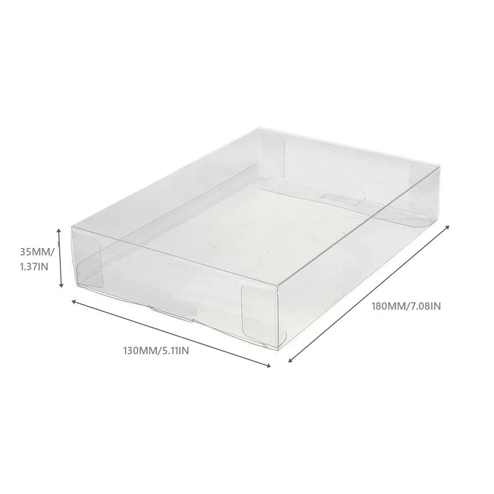 H 10 Pcs Clear Box Case Sleeve CIB Protector for SNES N64 Games Cartridge Box