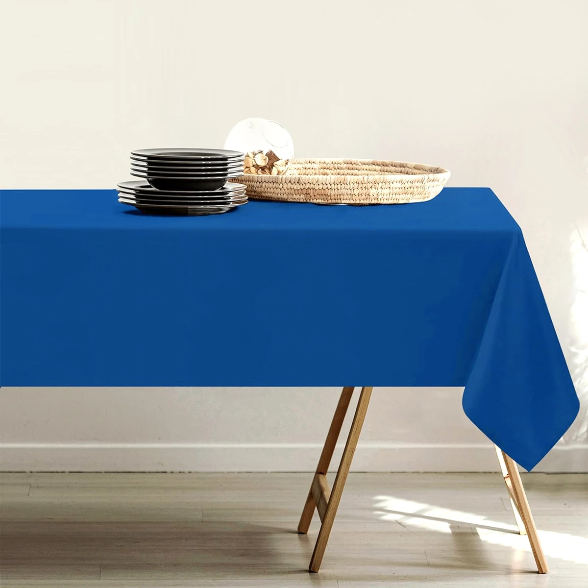 183 × 137 cm marineblaue Tischdecke, Einweg-Tischdecke aus Kunststoff für Hochzeit, Geburtstag, Bankett, Restaurant, Festival, Partyzubehör – Detail 5