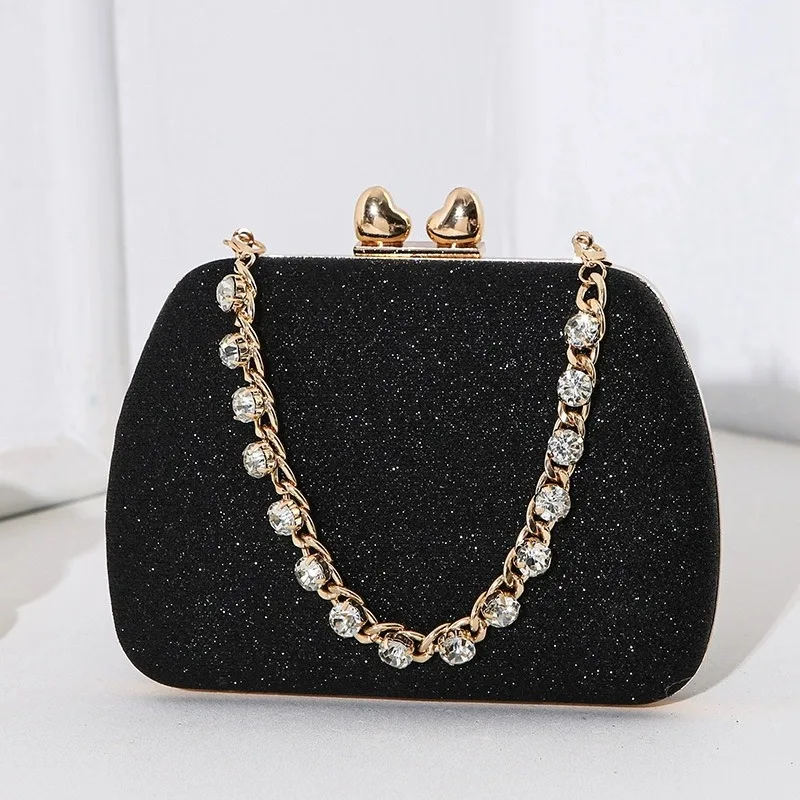 حفلة موسيقية تسلق صندوق مربع حقيبة 2025 جديد كريستال رصع مقبض بريق الوردي مساء حقائب امرأة فاخرة الحقيبة حقيبة صغيرة أنيقة #4