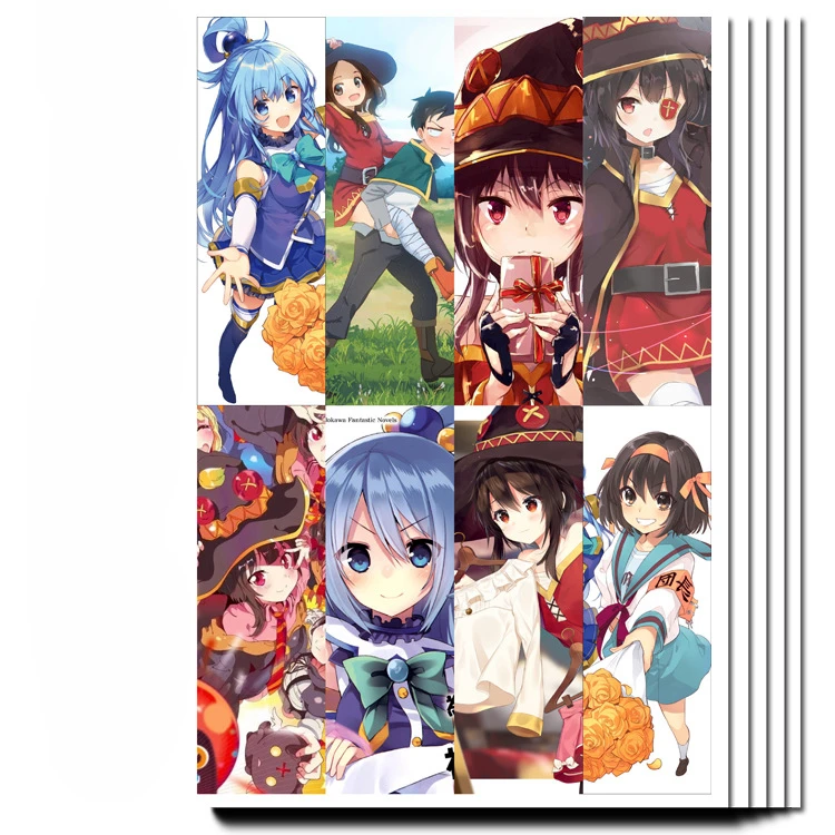 13.5×4.5CM Manga Satou Kazuma Unique Colorful Bookmark Megumin Waterproof PVC Luxury School Supplies Lightweight Office Items