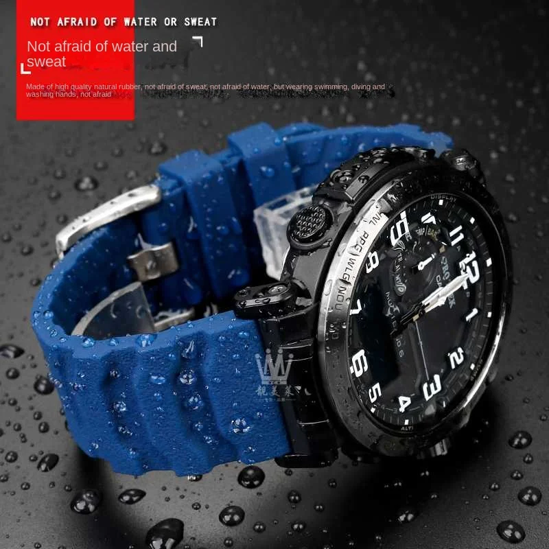 High quality Rubber Watch Band  24mm Men Black Orange Blue For Luminox Silicone Strap 3749/3141 Watch Strap