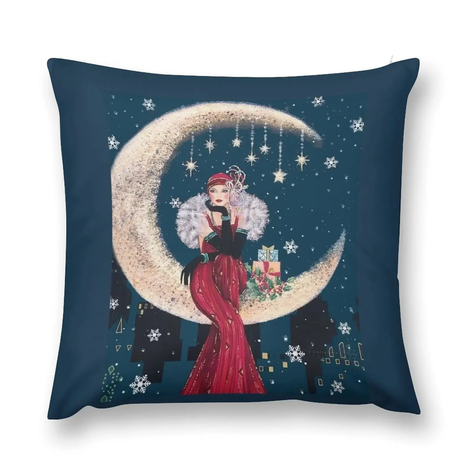 

FLAPPER : Vintage High Style Beautiful Print Throw Pillow pillow pillowcase Pillow Cover