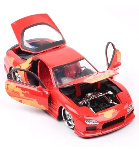 Jada 1:24 Mazda RX-7 High Simulation Diecast Car Metal Alloy Model Car Children\'s toys collection gifts J206