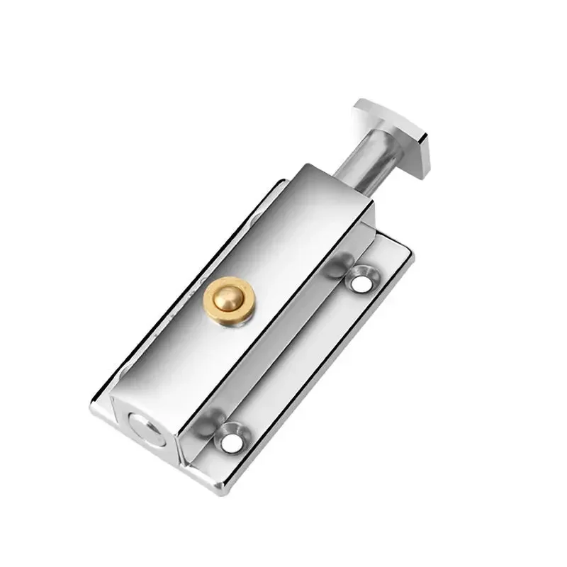 Hardware Door Flush Bolt 3 Inch 4 Inch Zinc Alloy Security Sliding Barrel Latch Lock with Spring Switch Push Type