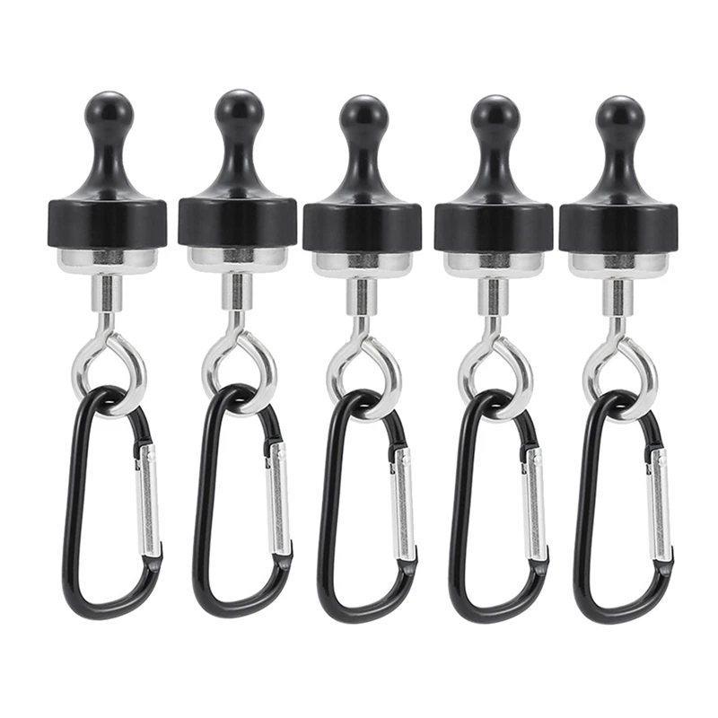 

5PCS Magnetic Carabiner Keychain Camping Snap Clip D Type Lock Buckle Outdoor Tent Canopy Hanging Buckle Hook Clasps Easy To Use