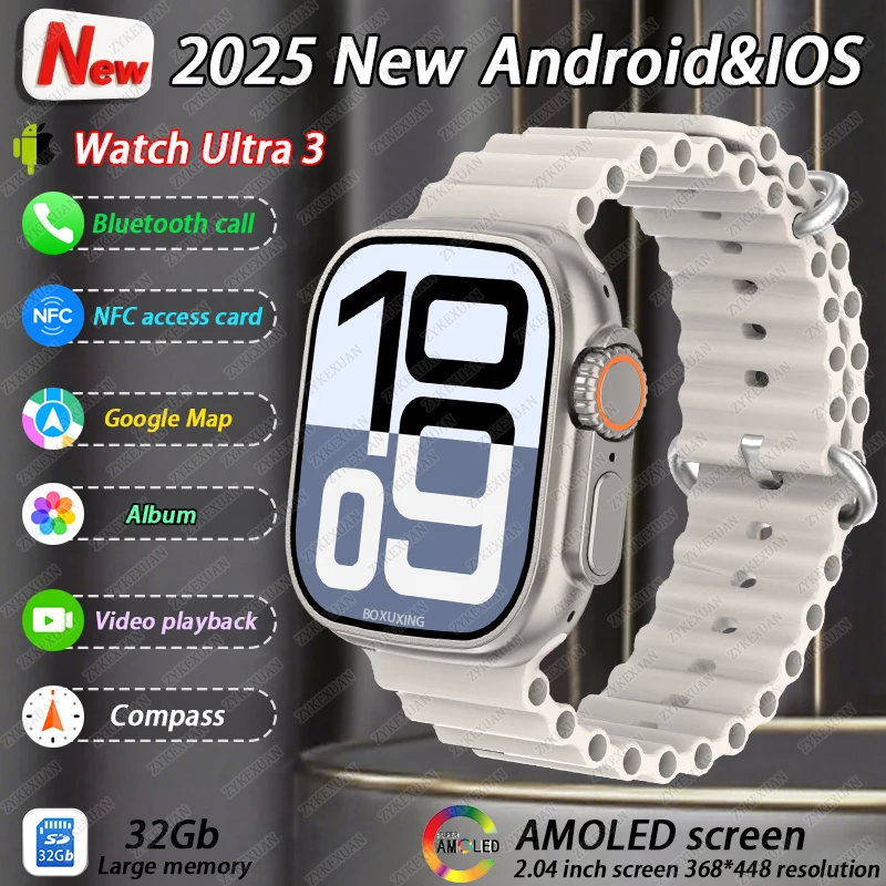 2025 New Original Watch DT Ultra 3 Pro Smart Watch Men Google map NFC GPS Tracker HD BT Call IP68 Waterproof smart watches Women