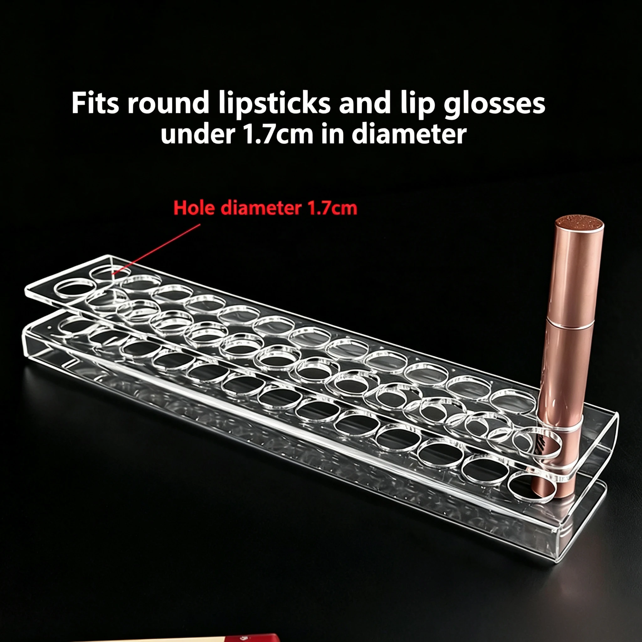 3 Pack Lipstick Organizer Acrylic Cosmetic Rack, Multifunctional Make Up Organizers for Vanity Dresser, Clear Storage