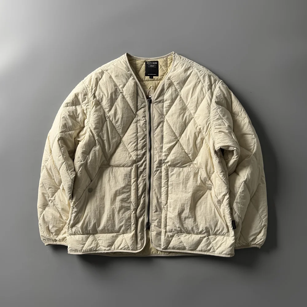 

Quilted Du down Jaet Retro Warmth Padded Coat Loose Fit Polyester Fabric ket Detail Youthful Sle Regular Length