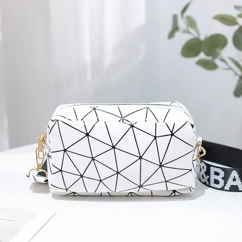 

Laser Crossbody Bag Women Pink Silver Fanny Pack Female Belt Bag Black Geometric Waist Packs Laser Chest Phone Cosmetic Bag