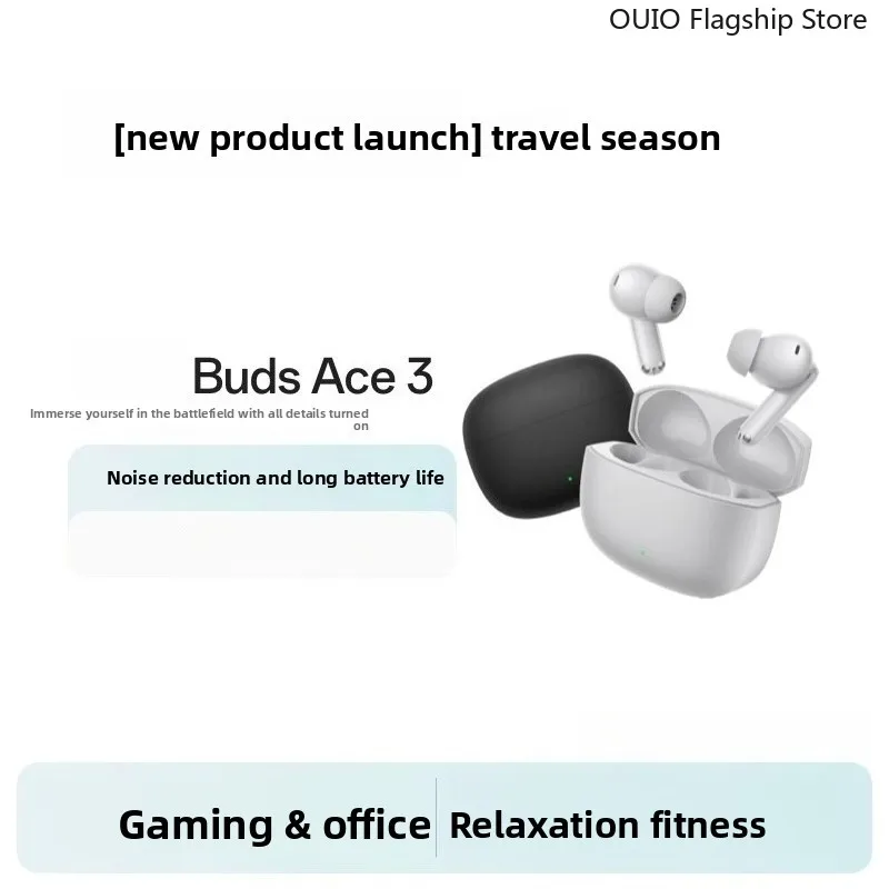 OUIO для OnePlus Buds Ace 3, Bluetooth-гарнитура с шумоподавлением, игровая гарнитура с длительным сроком службы