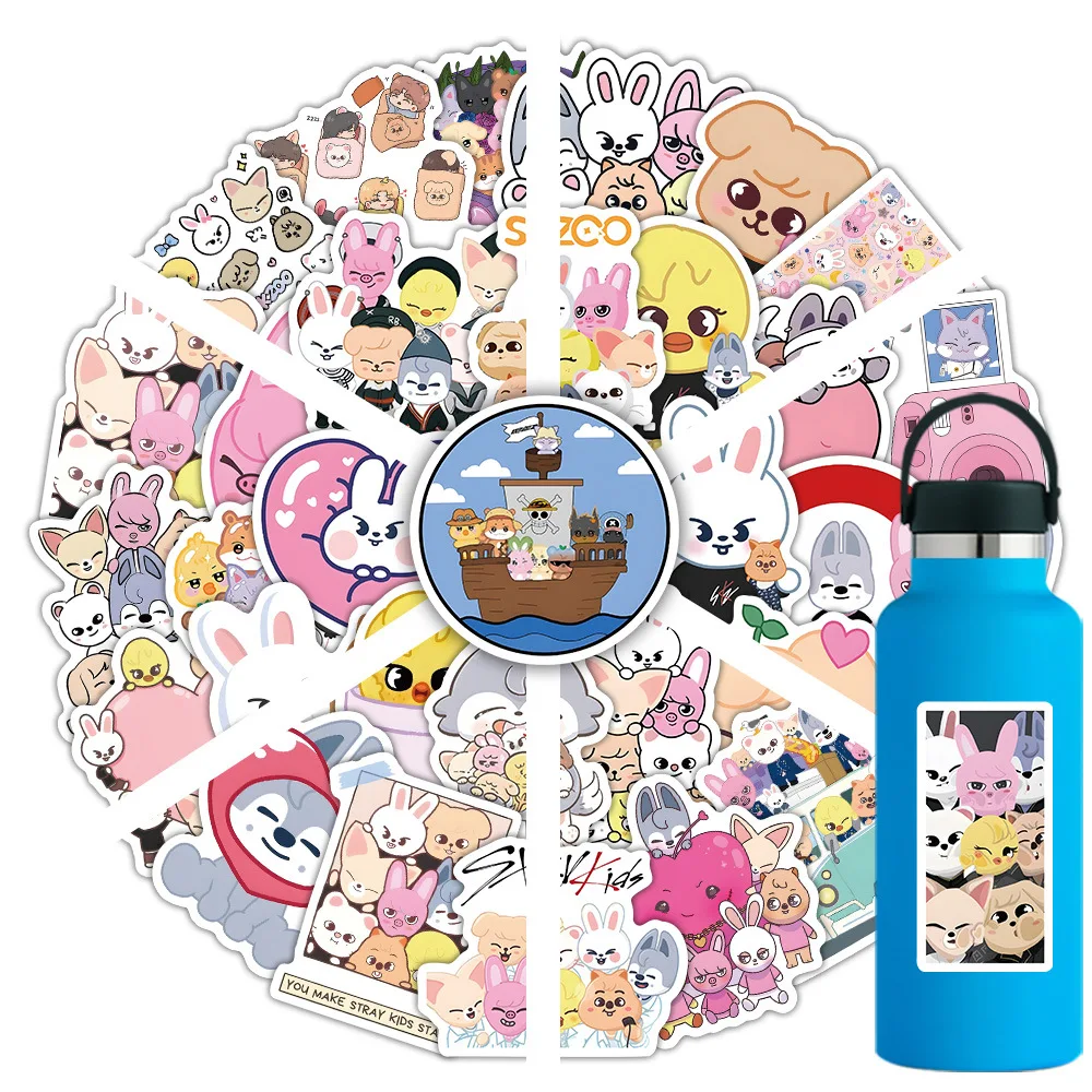 100 Stück Stray Kids Niedliche Skzoo Cartoon-Aufkleber Tier-Sammlung Aufkleber Graffiti-Dekorations-Sticker Spielzeug Weihnachtsgeschenk