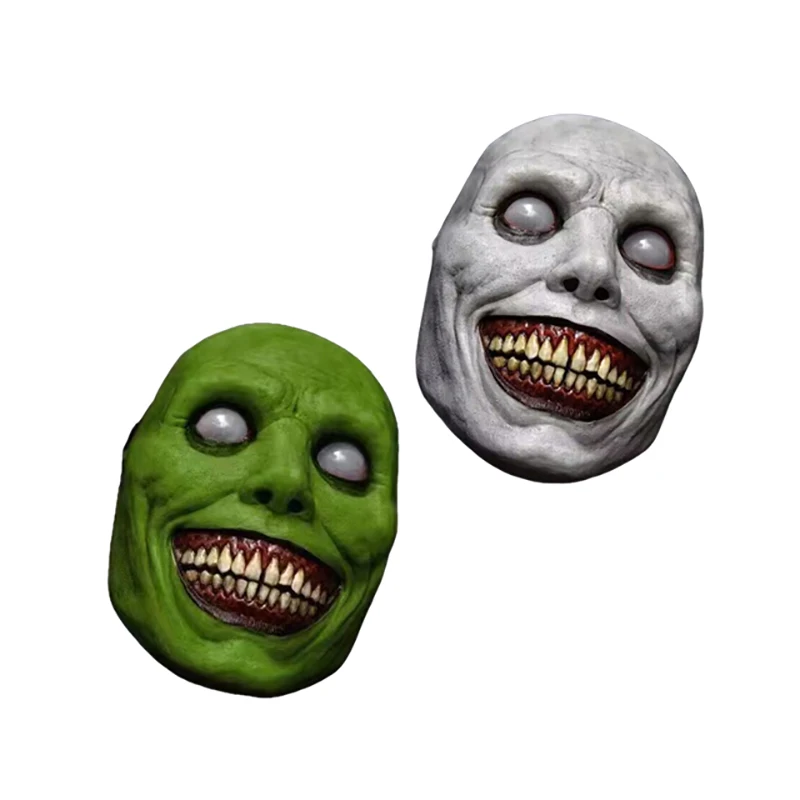 Smile Exorcism Halloween Ghost Mask Festival Bar Masquerade Haunted House Horror Mask Role Play Smile White Face White Eye Mask