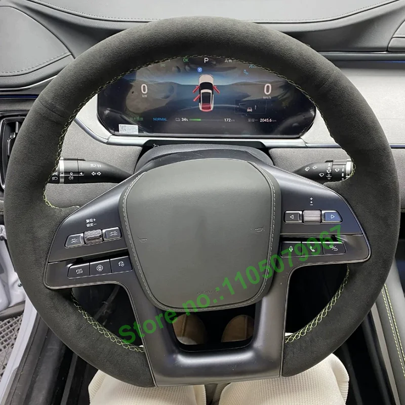 

DIY Hand-Stitched Non-slip Durable PU Leather Car Steering Wheel Cover for BYD Song L 2024-25 YUAN UP Plus Interior Accessories